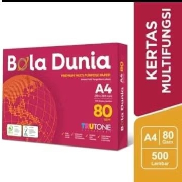 

kertas hvs A4 80gram bola dunia / kertas photocopy dan print