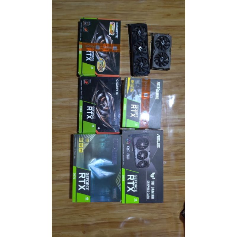 VGA bekas Mining RTX 3070, RTX 2070 super, RTX 2060 dan perlengkapan lainnya full set
