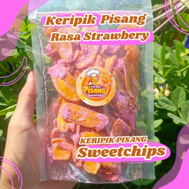 

Keripik pisang strawberry 150 gram | keripik pisang sweetchips