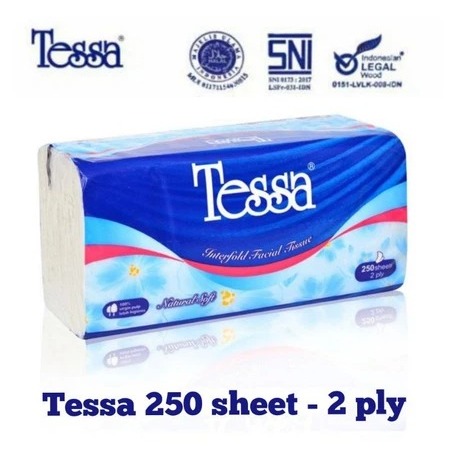 TISSUE FACIAL TESSA 250 SHEETS Tissue / Tisu Tessa Facial Tissue Tessa 250 Sheets 2 Ply