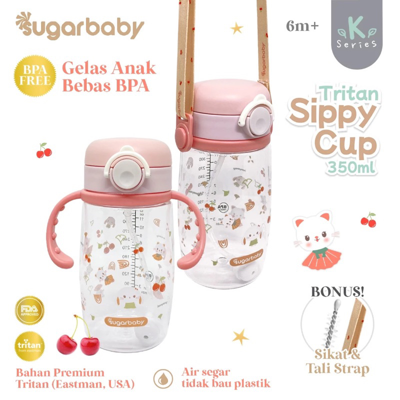 SUGAR BABY TRITAN SIPPY CUP 350ml / BOTOL MINUM ANAK