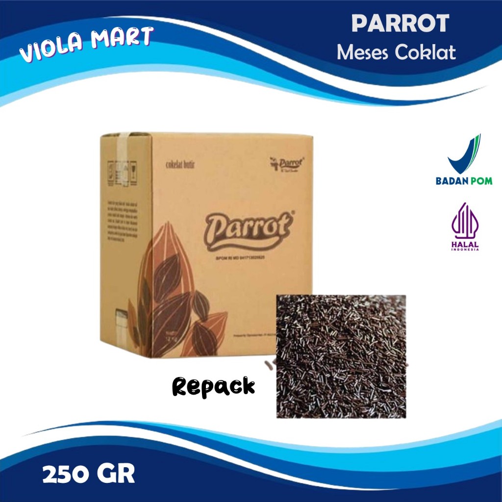 

Meses Coklat Parrot 250gr / Meises Cokelat Compound Butir {Tersedia Harga Grosir}