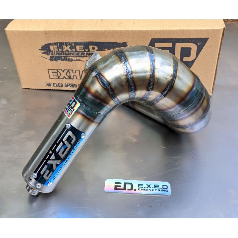 knalpot goped/mesin pemotong rumput 50cc mini gp, 63cc mesin kanan& X5 mesin kiri plat original ED.(