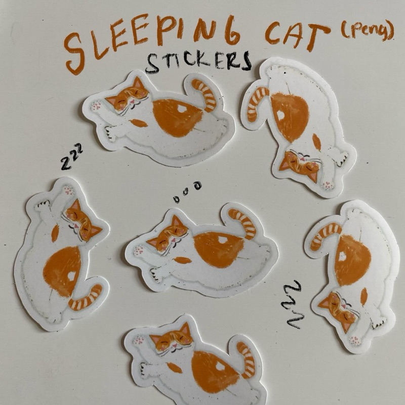 

sleeping cat stickers