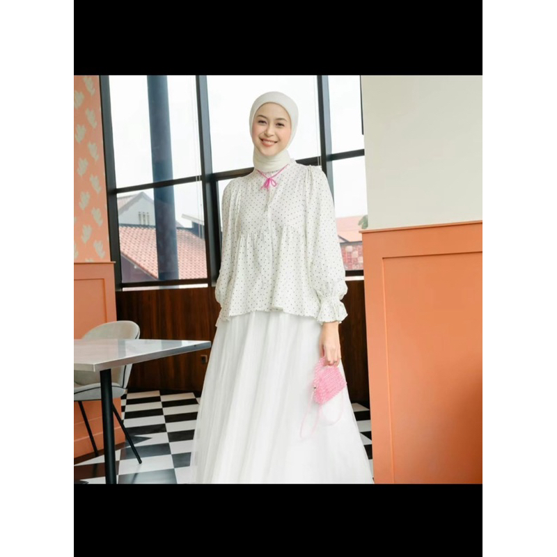 PL HIJABCHIC CANISA POLKADOT BLACK TOPS