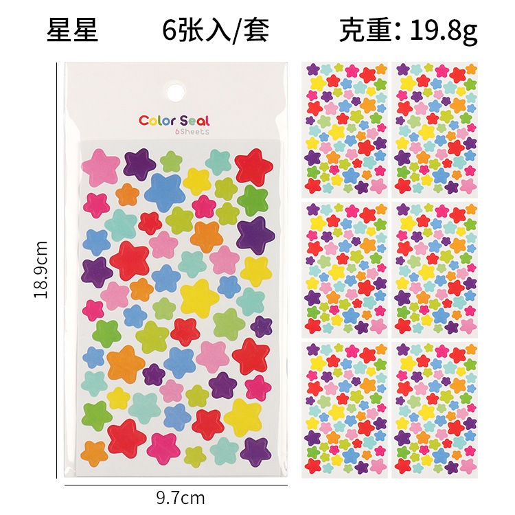

SK 283 - Sticker DIY Korea warna warni bentuk bintang , love , bulat