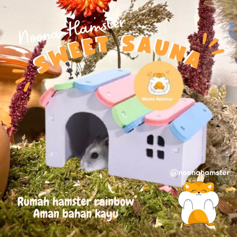 Hamtaro Rainbow Nest Rumah Hamster Kayu Premium