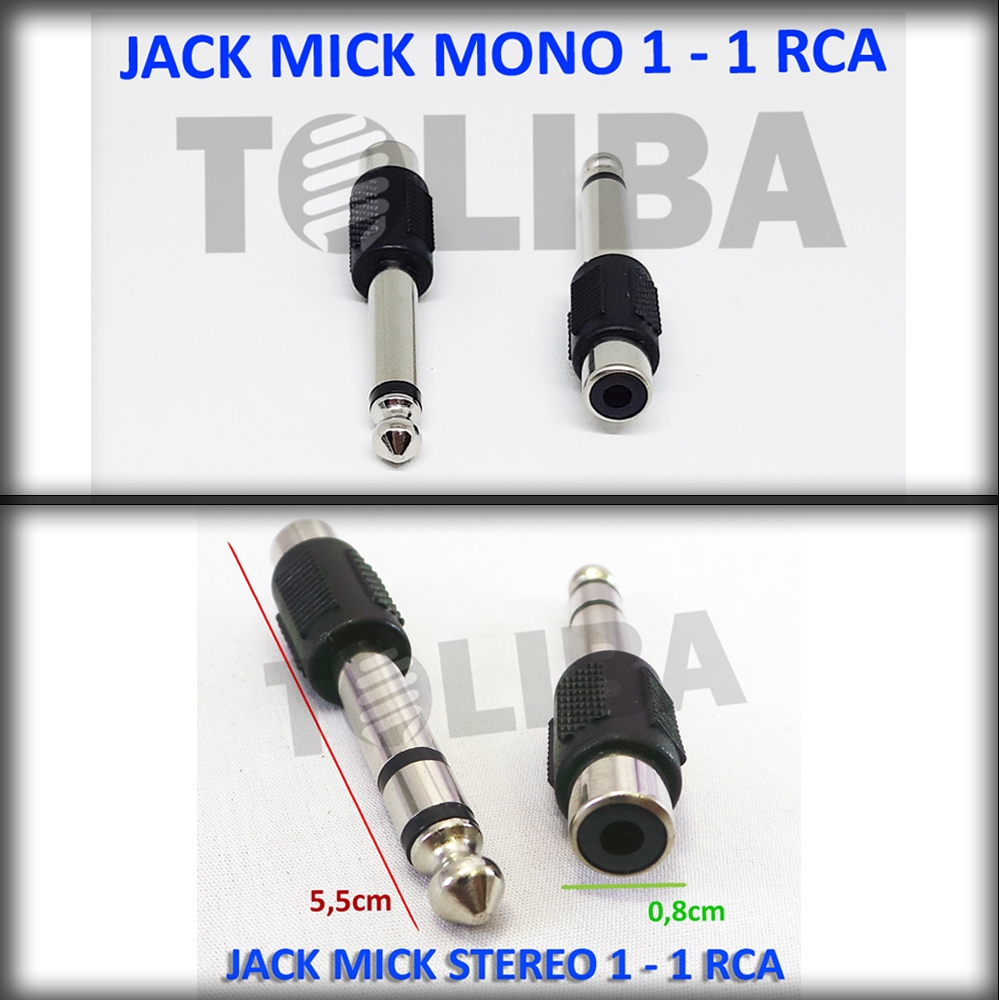 converter konektor jack mic 6,5 mm akai male KE rca 3,5 mm female 1-1 / colokan sambungan mic cowo k