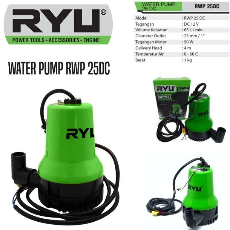 ryu pompa celup air Dc 12 volt kolam sumersible pump
