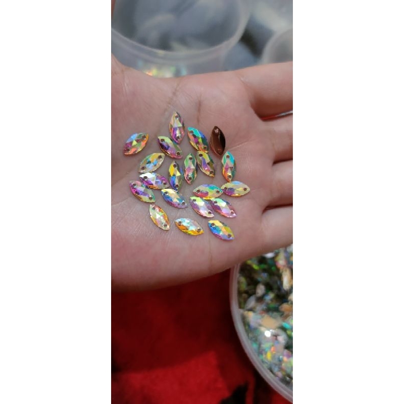 Payet resin pelangi / sampan mata, tetes, kotak persegi / Payet resin tetes #payetresin