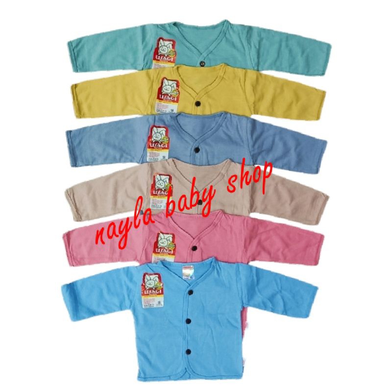 USAGI 3 Pcs Baju Kancing Panjang Bayi Newborn Polos