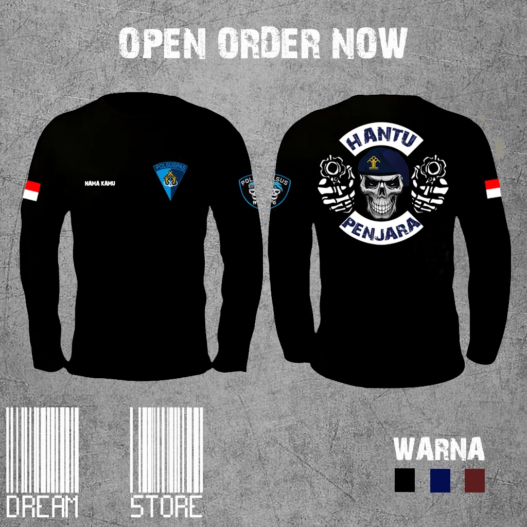 Kaos Polsuspas Hantu Penjara _ Baju Polisi Hantu Penjara Tangan Panjang