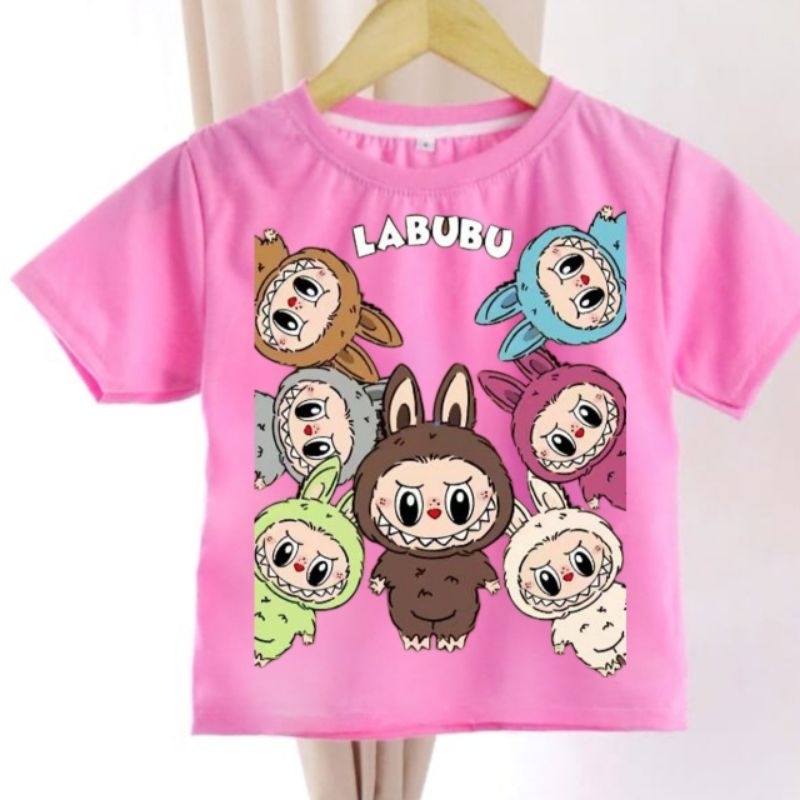 kaos labubu crop top anak perempuan motif labubu 0-7 tahun