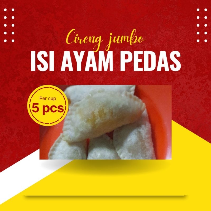 

CIRENG JUMBO ISI AYAM SUWIR PEDAS 5 pcs