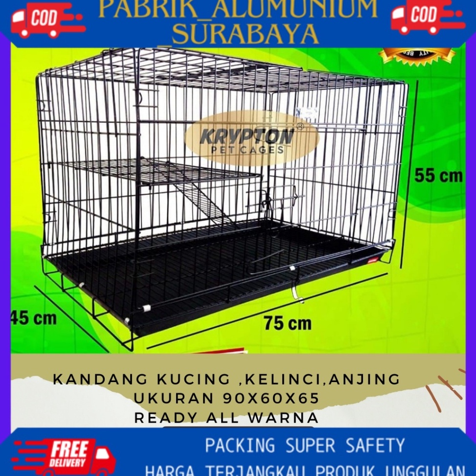 First Sale Kandang Kucing TINGKAT Lipat 9cm Kucing Anjing Kelinci Tupai Musang Jumbo Besar XL