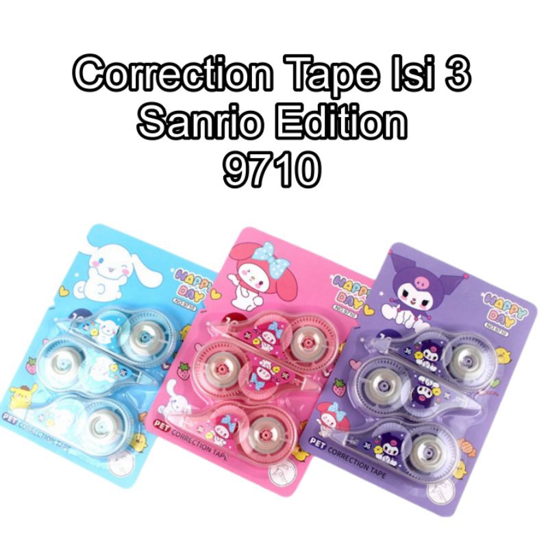 

Correction Tape Isi 3 Sanrio Edition / 1 Pack Tipex Kertas Sanrio 9710