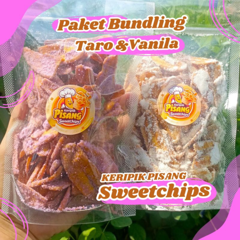 

PAKET BUNDLING KERIPIK PISANG RASA TARO & KERIPIK PISANG RASA VANILA | KERIPIK PISANG SWEETCHIPS