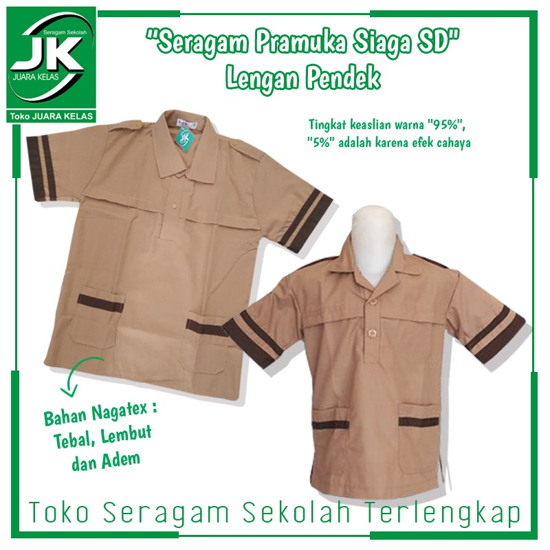 [JK] Baju Pramuka Siaga Pendek Laki/Perempuan - Seragam Pramuka SD - Seragam Sekolah Pramuka Siaga
