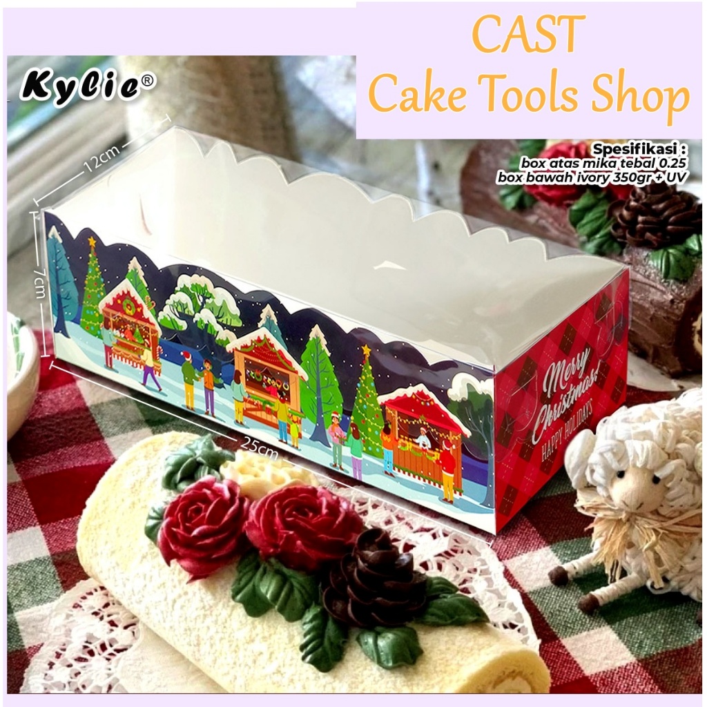 

Kotak Kue / Kotak Goodie Bag / Kotak Cookies Natal Tutup Mika