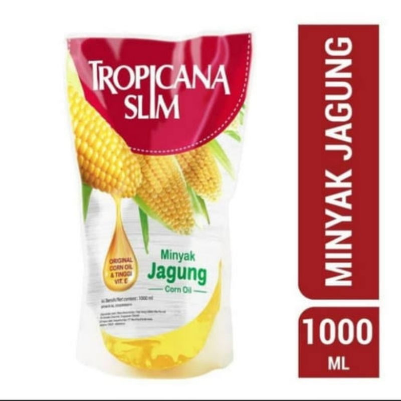 

TROPICANA SLIM MINYAK GORENG JAGUNG REFILL DGN OMEGA 3 1Liter/ MINYAK ORGANIK SEHAT