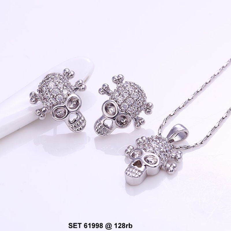 set perhiasan xuping putih tengkorak 61998