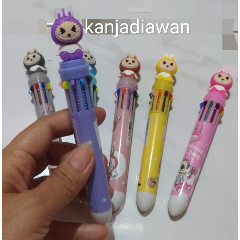 

Pulpen Labubu The Monster Sanrio Warna warni 10 warna Kuromi Cinnamoroll My Melody Pen