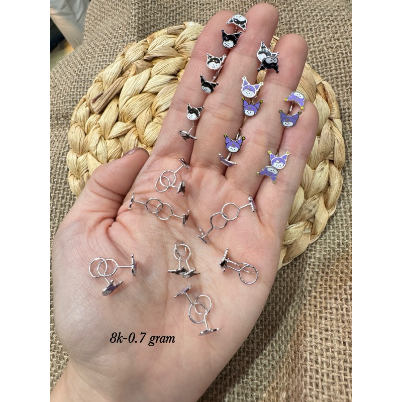 Anting emas toge kuromii ungu hitam mas putih