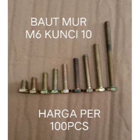 BAUT MUR KUNING M6X25 KUNCI 10