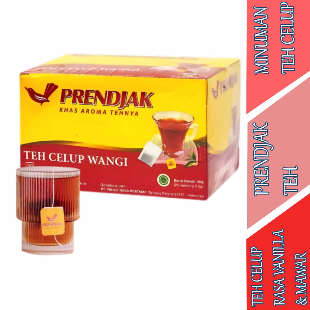 

Kantong Teh Hitam Rasa Vanilla & Mawar - Prendjak - Minuman Teh Celup - 100gr