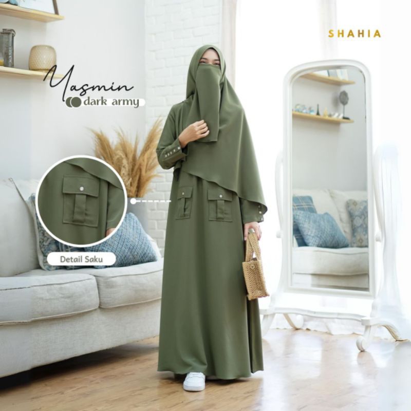 Set Gamis Yasmin By Shahia | Gamis Syari | Gamis Trendy Termurah