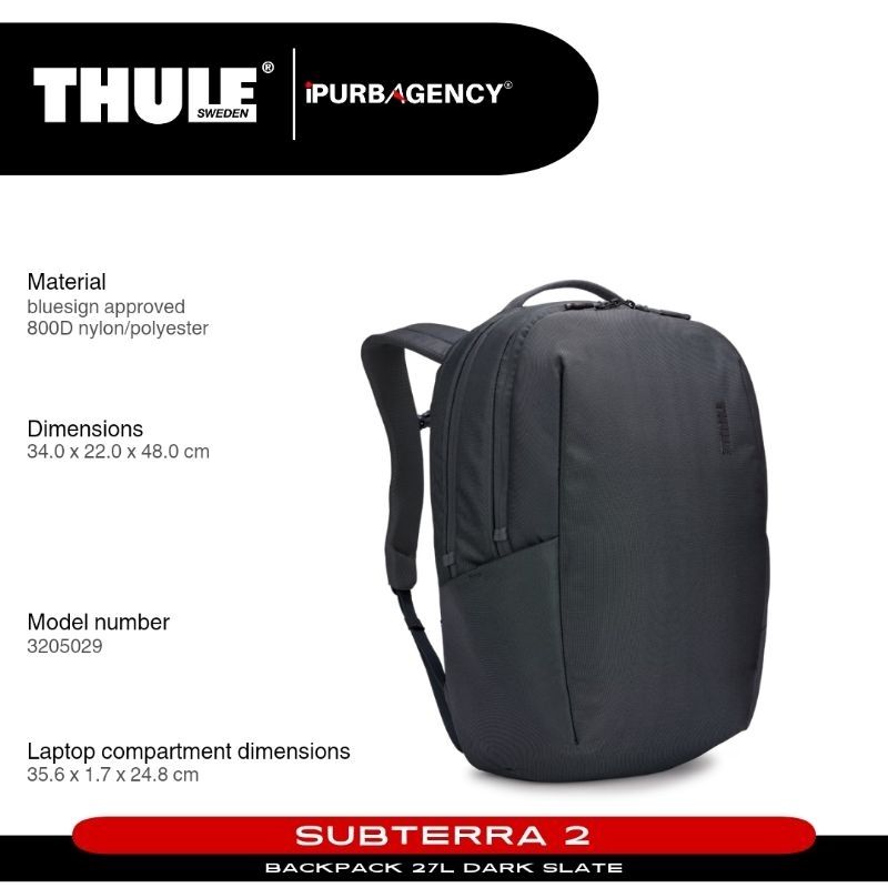Thule Subterra 2 Tas Ransel 27L - Dark Slate