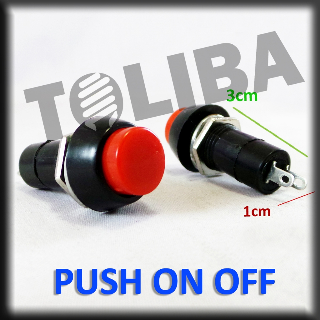 switch saklar push on off besar bulat on-off / saklar push bulat / saklar push on off