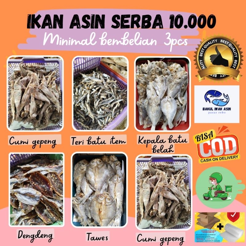 

ikan asin Berkualitas serba 10.000 murah /ikan asin enak/ikan asin bulu ayam/teri jengki