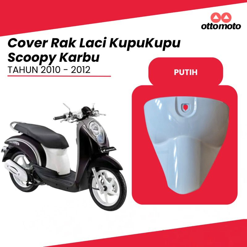 COVER RAK LACI DASBOR KUPU KUPU KECIL PUTIH SCOOPY KARBURATOR