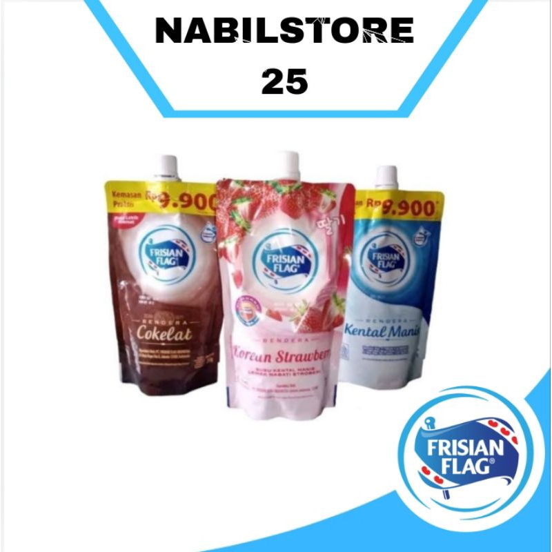 

FRISIAN FLAG BENDERA Kental Manis Full Cream/Cokelat/Korean strawberry Pouch 260g-1pcs