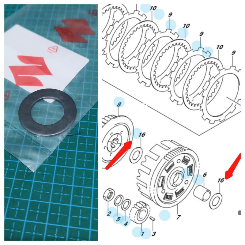 RING RUMAH KOPLING SUZUKI SATRIA FU KARBU FI GSX150 ORIGINAL SGP.