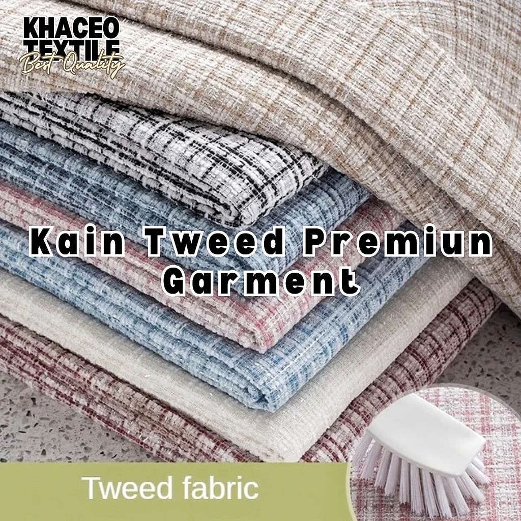Prt PROMO!! Kain Tweed Import Premium/Bahan Tweed Import Premium/Kain Tweed Murah/Tweed Import