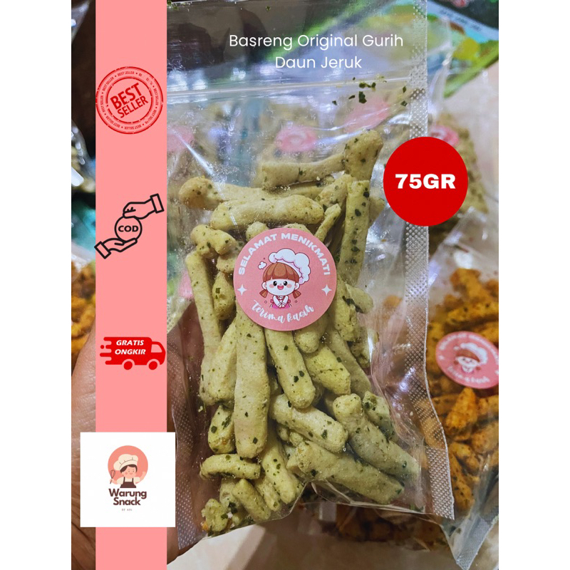 

Basreng Viral Original Gurih Daun Jeruk Kemasan Pouch 75GR