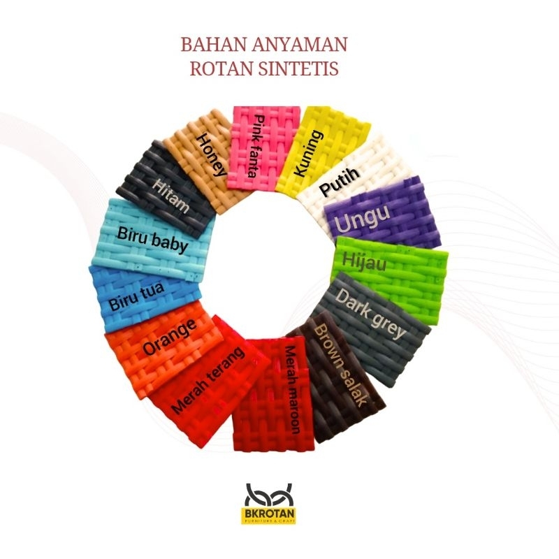 BAHAN ANYAMAN TALI ROTAN SINTETIS PIPIH 6mm, meteran (permeter) Tali Kokedama