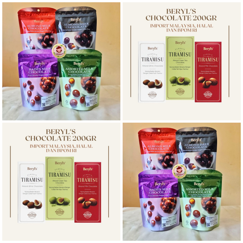 

Beryls Classic Varian Rasa Tiramisu Almond White Dark Chocolate Milk Mascarpone Green Tea Assorted 1