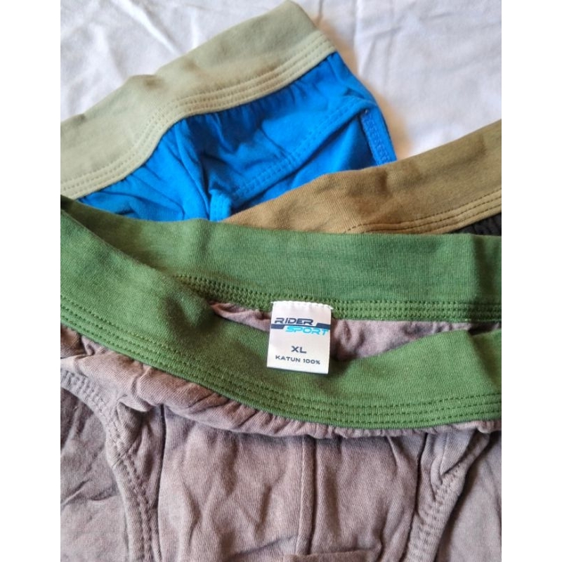 rider sport harga grosir 3pcs celana dalam pria brief katun spandex barang sisa garmen Ramayana