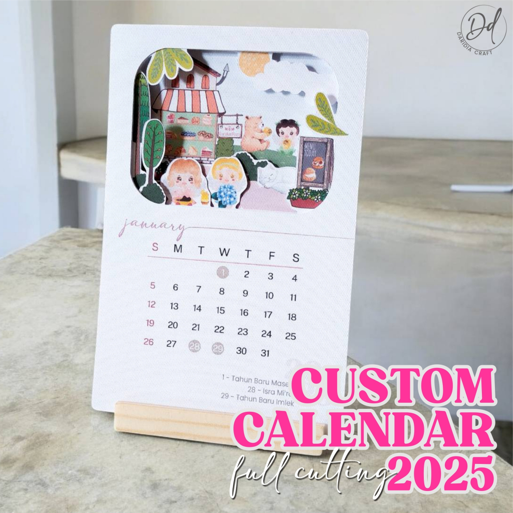 

CUSTOM SATUAN Kalender Meja Mini Aesthetic 2025 / Aesthetic Desk Calendar