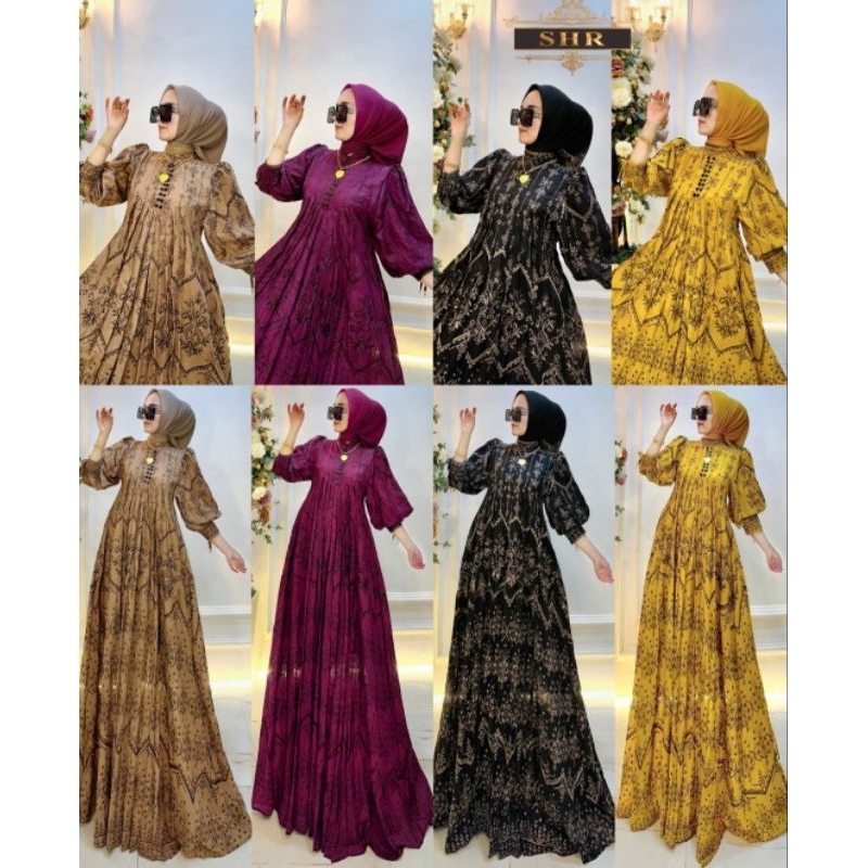 Maxi Dress Katun Full Bordir Premium ORI SHR