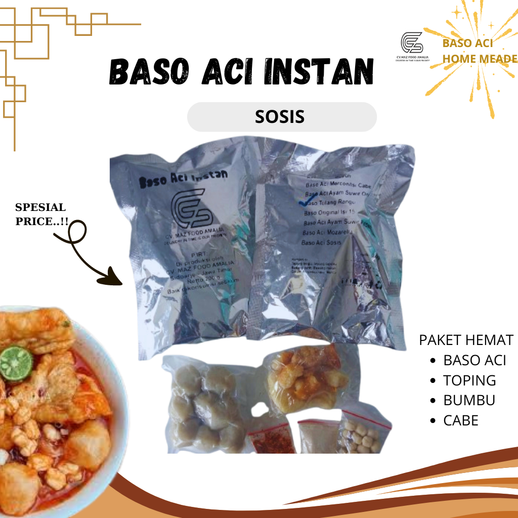 

Baso Aci Instan Varian Sosis BC-SOSIS-005 HOME MADE MAZFOOD