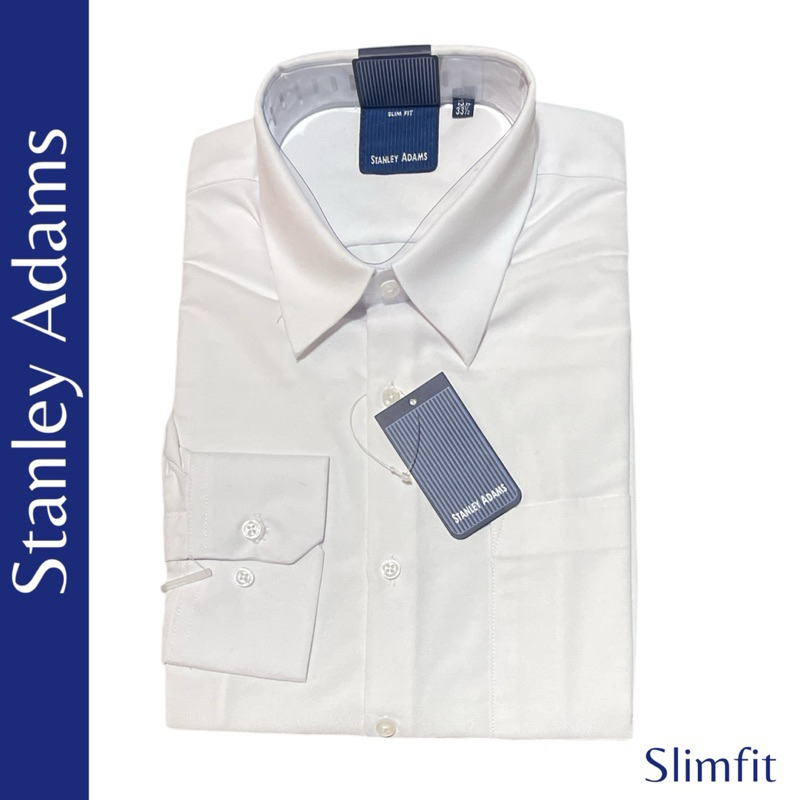 Kemeja Formal Putih Merk Stanley Adams Slimfit