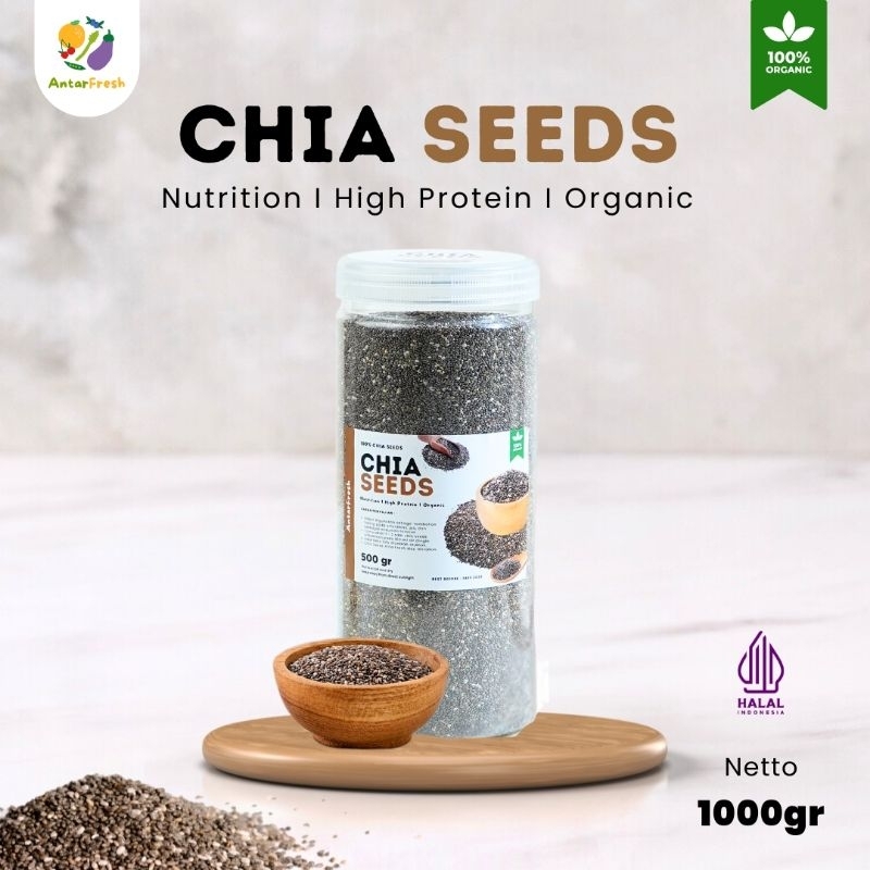 

Chia Seeds Organik 1KG / AntarFresh Biji Chia Premium 1000GR