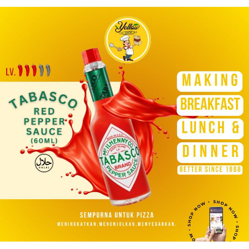 TABASCO RED PEPPER SAUCE 60ML|SAUCE TABASCO|SAUS PIZZA