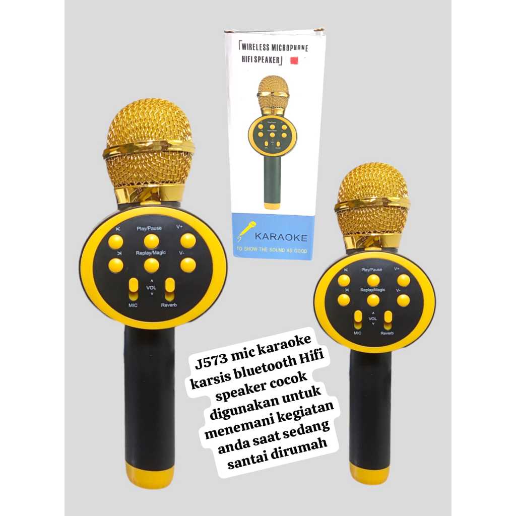 J573 ORIGINAL MIC KARAOKE KARSIS BLUEOTHOOT MIK BLUETOOTH MIX BLUETUT BLUTUT WIRELLESS HIFI SPEAKER
