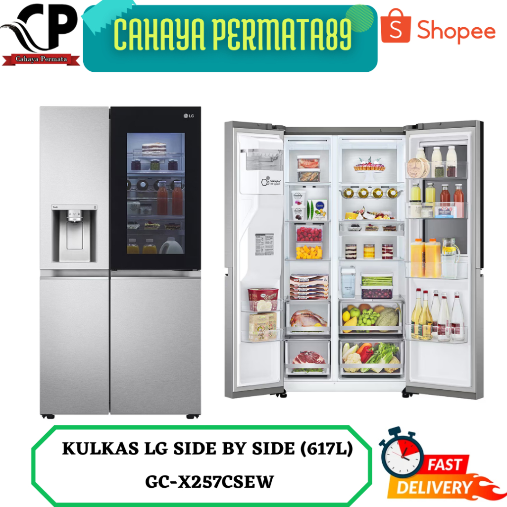 LG GC-X257CSEW - Kulkas Side by Side LG Instaview 674L Inverter ThinQ AI Door in Door