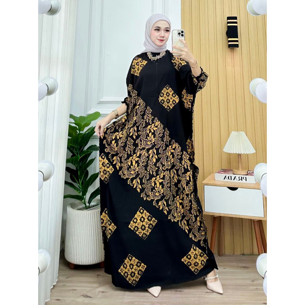 KAFTAN BATIK AUREL BILBINA BATIK HALUS KAIN TEBAL KUALITAS PREMIUM